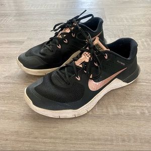 Nike Metcon 2 black with rose gold metallic